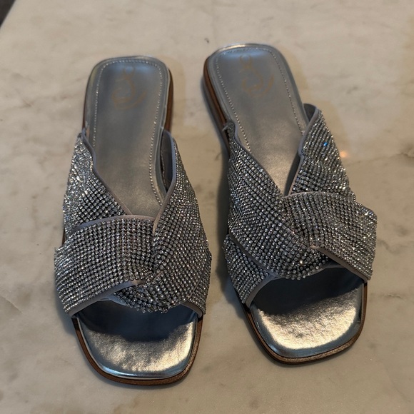 NEW SAM‎ EDELMAN SILVER SANDALS 8.5 - Picture 5 of 8